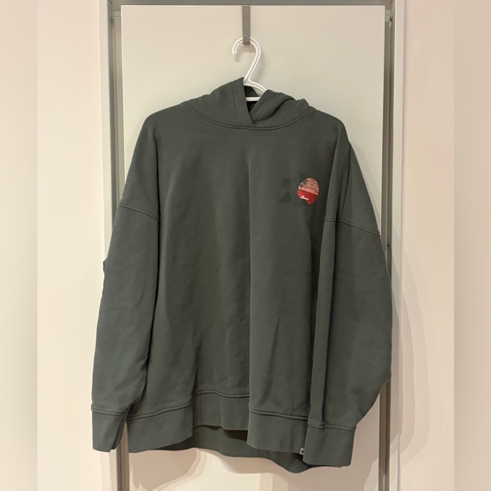 Dark Green Hoodie with Red Logo